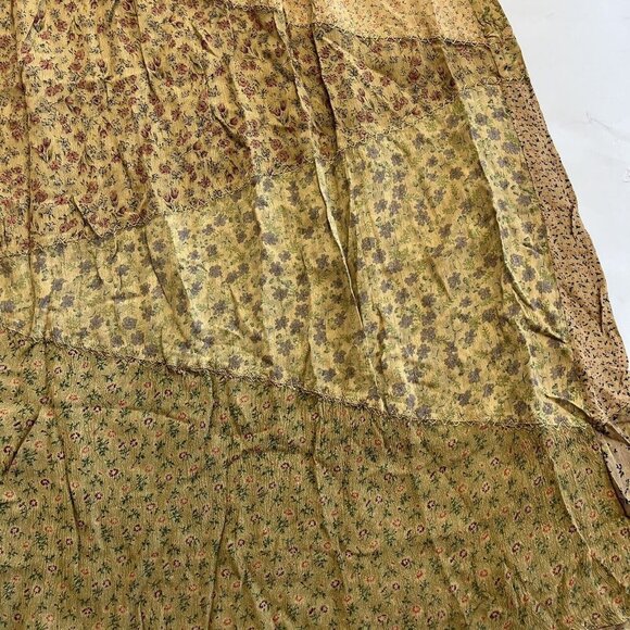Vintage Sacred Threads Patchwork Embroidery Floral Patchwork Skirt Deadstock NWT - Picture 3 of 4